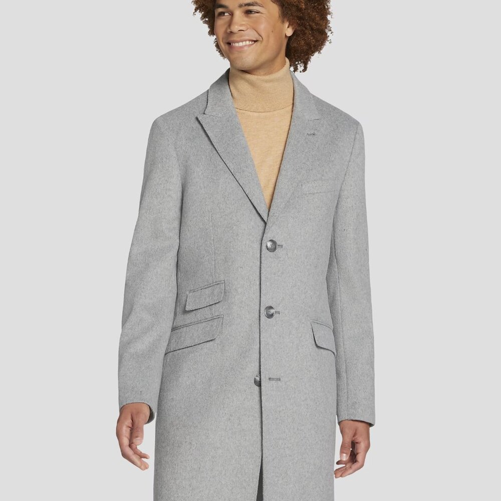 NEW - LARGE- Paisley & Gray - Light Gray - Topcoat Overcoat